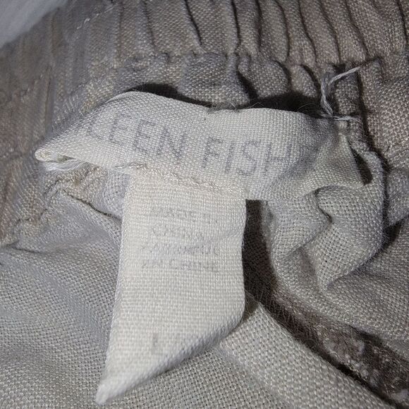 Eileen Fisher Organic Linen Khaki cropped pants size Large - Picture 4 of 6